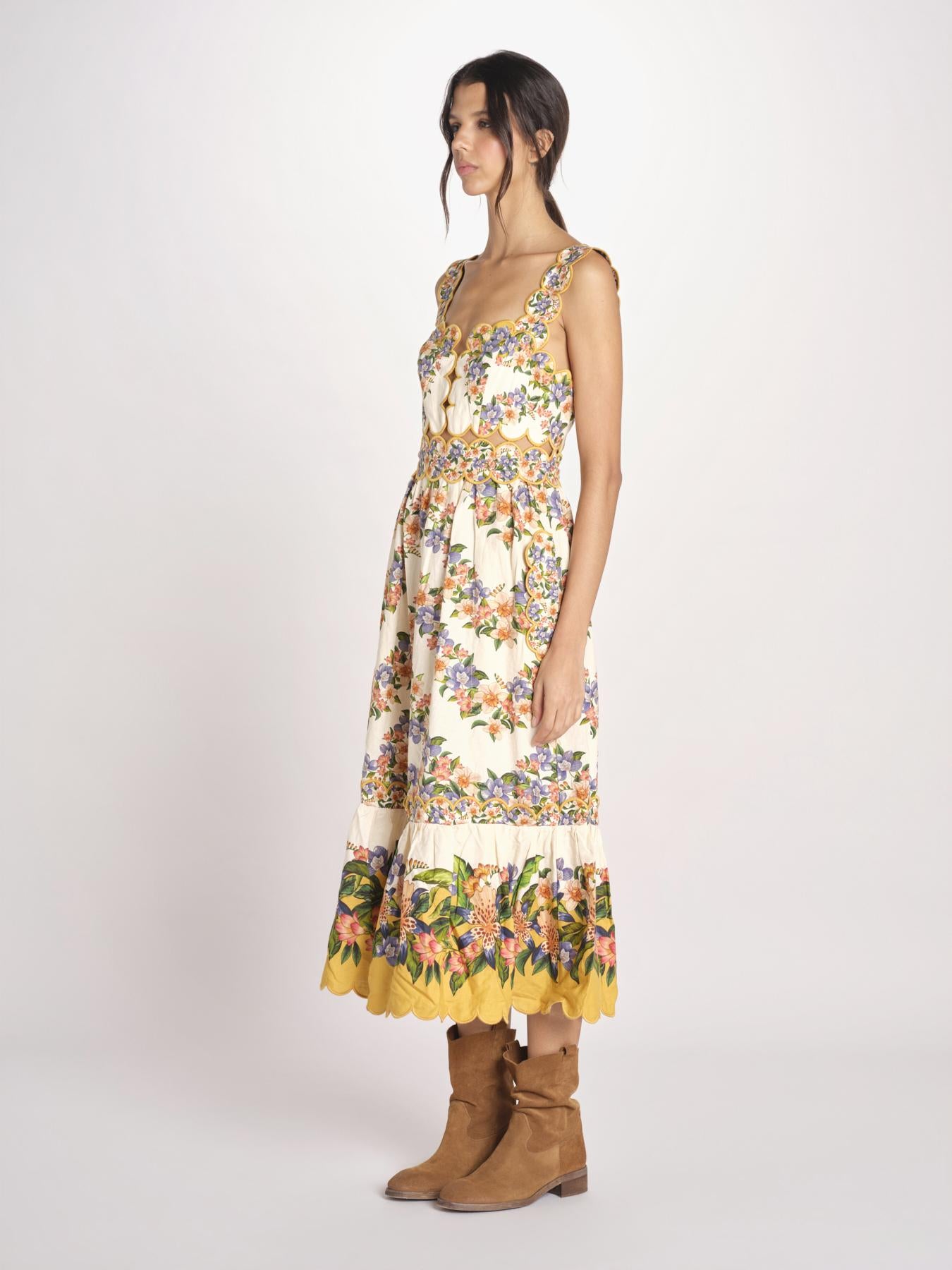 abito longuette a fiori HILO STRIPES SAND MINI DRESS 353553 HILO STRIPES SAND farm rio 