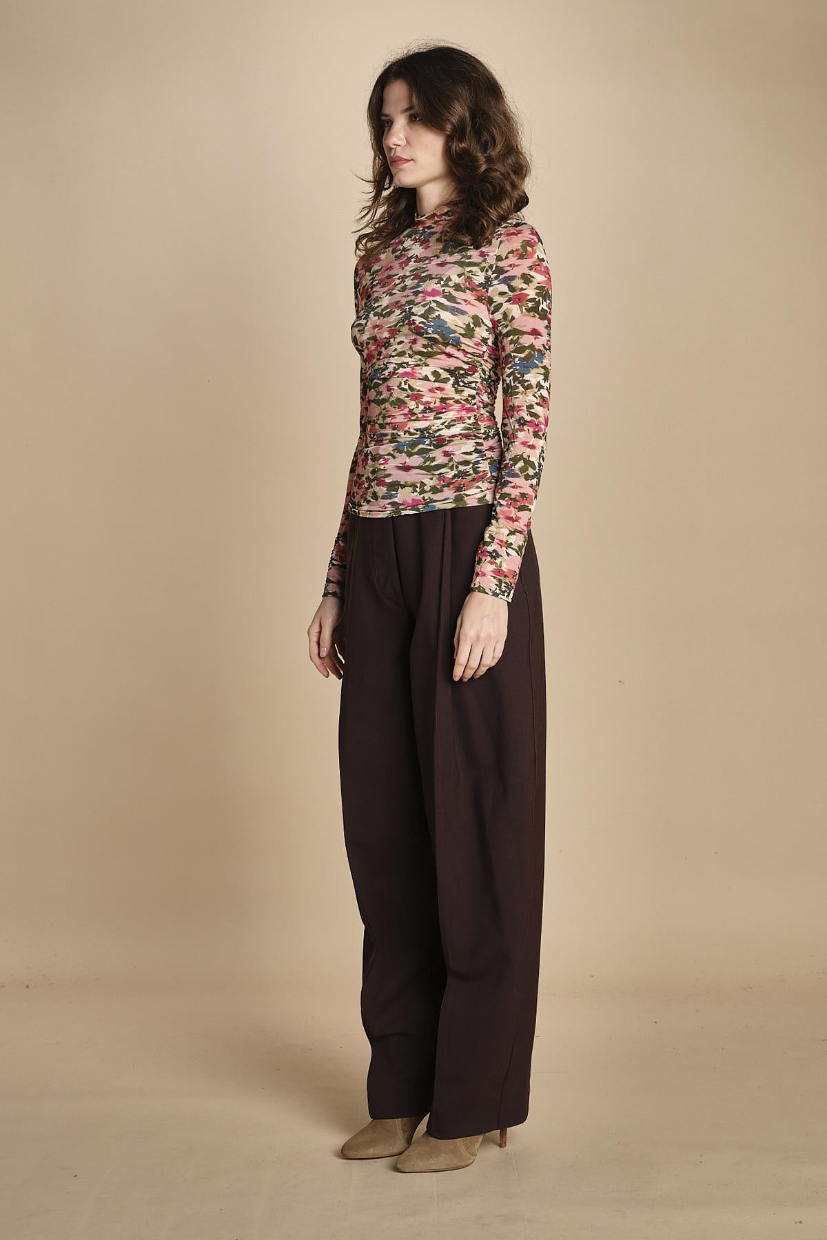 top in jersey a fiori IKAT TINY 339748 PINK farm rio 