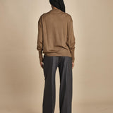 camicia over in lana merino MIL LAU20 E18106 TABACCO milaura 