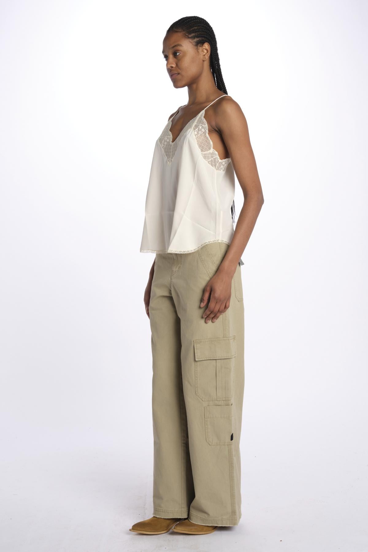 Christy cdc perm top spallina sottile PWGCP0702F ECRU zadig & voltaire 