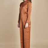 tuta in raso con zip CARMY PRALINE ba&sh 