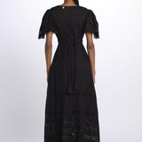 Abito VIVIAN lungo m/c sangallo VIVIAN1LDR BLACK antik batik 