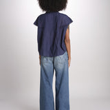 camicia in voille e pizzo con maniche corte GANU 6EVA53-V09890 ENCRE vanessa bruno 