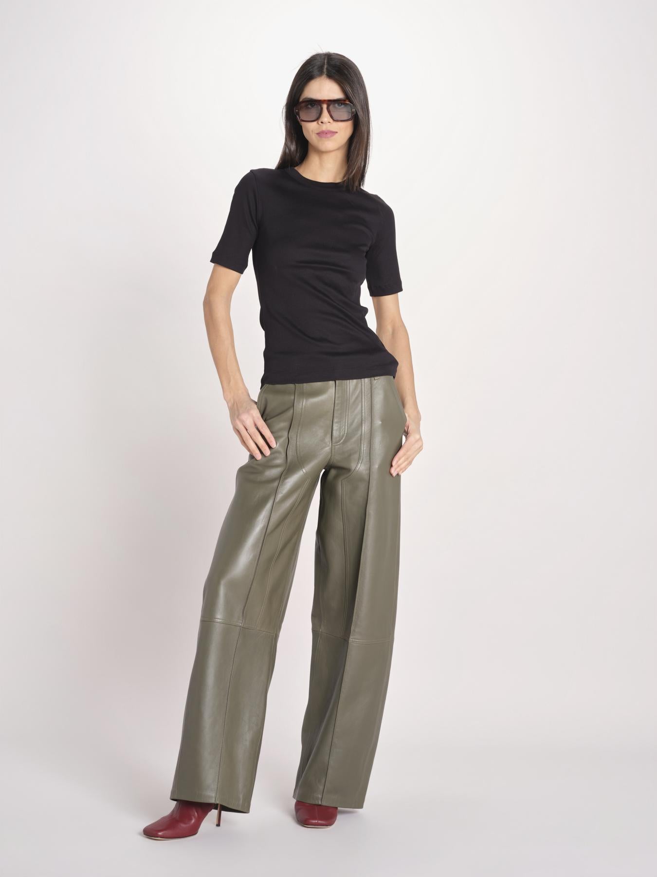 tshirt manica corta a costine KRISTIN IO1100X2351 BLACK BK999 ivy oak 