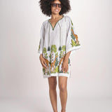 mini abito con giraffe BE25310 WHITE MULTI benaras soleil 