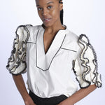 Top ROSE  con rouches ROSE TOP 1725 VANILLA scarlett poppies 