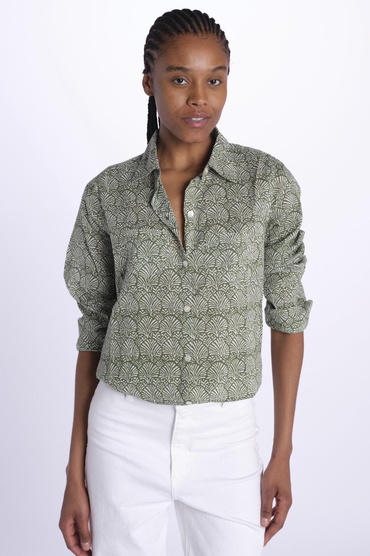 Camicia COQUILLAGES KIPRO 520Y terre rouge 