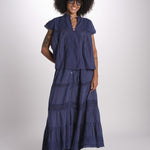 gonna in voille e pizzo CARAVELLE 6EVA53-V07316 ENCRE vanessa bruno 