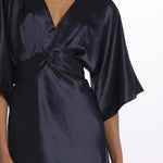 Abito JUNO midi manica svasata 3025446 NAVY malina 