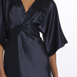 Abito JUNO midi manica svasata 3025446 NAVY malina 