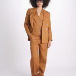 blazer doppiopetto 16V022LI011 P632 CHESTNUT ines de la fressange 