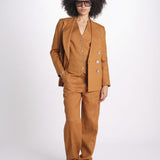 blazer doppiopetto 16V022LI011 P632 CHESTNUT ines de la fressange 