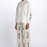 Camicia ILEX lino con fiore 2515111122600 001 weekend maxmara 