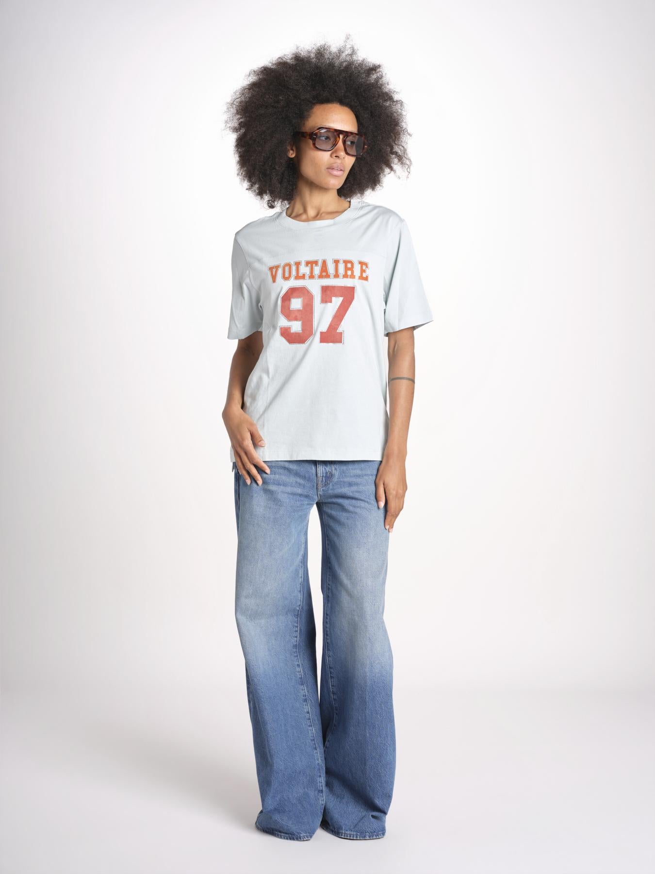 t-shirt 97 over JWTS02865 BABY BLUE zadig & voltaire 