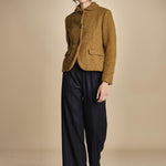 pantalone con elastico in punto milano PENSIL BLU NAVY true avenue 