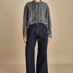 camicia voille lana con rouches MAGRITTE LIGHT GREY laurence bras 