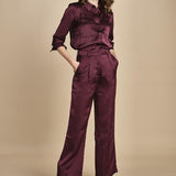 pantaloni in raso con pinces CHARLY PRUNE ba&sh 