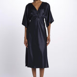 Abito JUNO midi manica svasata 3025446 NAVY malina 