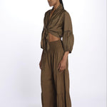 MARIA top con nodo e maniche lunghe MARIA OLIVE laraethnics 