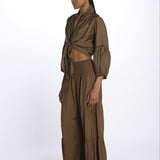 MARIA top con nodo e maniche lunghe MARIA OLIVE laraethnics 