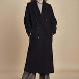 cappotto doppiopetto in panno CLAMENCE IO111135 BL900 ivy oak 