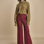 pantalone diritto con nervature in gabardina OTTAVIA 67339 164 quelledue 