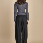 girocollo a costine manica luna in lana merino LAU30 E14038 GRIGIO SCURO milaura 