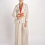 clucth a righe in paglia MOON MOYEN 6EVE23-V40533 BRIQUE vanessa bruno 