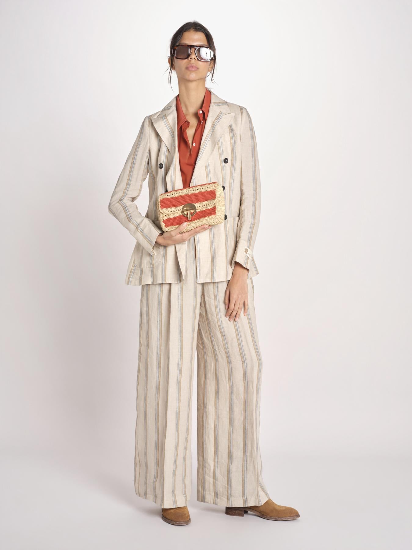 clucth a righe in paglia MOON MOYEN 6EVE23-V40533 BRIQUE vanessa bruno 