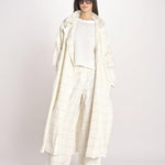 pantalone a quadri U3211R IVORY dusan 