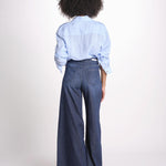 pantalone 4 tasche in misto lino SERENA XJB04 904 DENIM ps don't forget me 