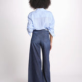 pantalone 4 tasche in misto lino SERENA XJB04 904 DENIM ps don't forget me 