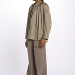 Camicia over con pieghe DARIA SHIRT TAUPE jejia 