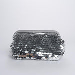 Clutch SANTORINI grande con paillettes BAG SANTORINI SILVER boheme couture 