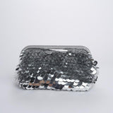 Clutch SANTORINI grande con paillettes BAG SANTORINI SILVER boheme couture 