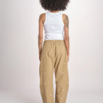 pantaloni con fiorellini ricamati THE EMBROIDERED OUTPOST OWB0008575 KHAKI the GREAT 