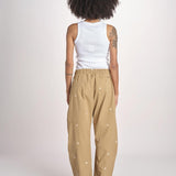 pantaloni con fiorellini ricamati THE EMBROIDERED OUTPOST OWB0008575 KHAKI the GREAT 