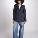 ZINIA blazer doppiopetto in fresco di lana ZINIA COOL WOOL BLU true avenue 