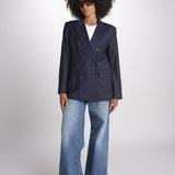 ZINIA blazer doppiopetto in fresco di lana ZINIA COOL WOOL BLU true avenue 