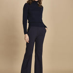 pantalone lungo a zampa. PAOLINA PL142 NAVY nine in the morning 