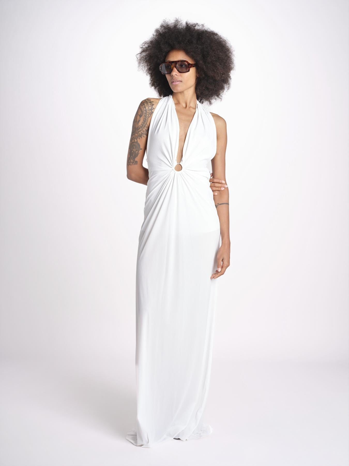 JOELE abito lungo con scollo profondo e schiena nuda JOELE OFF WHITE amazuìn 