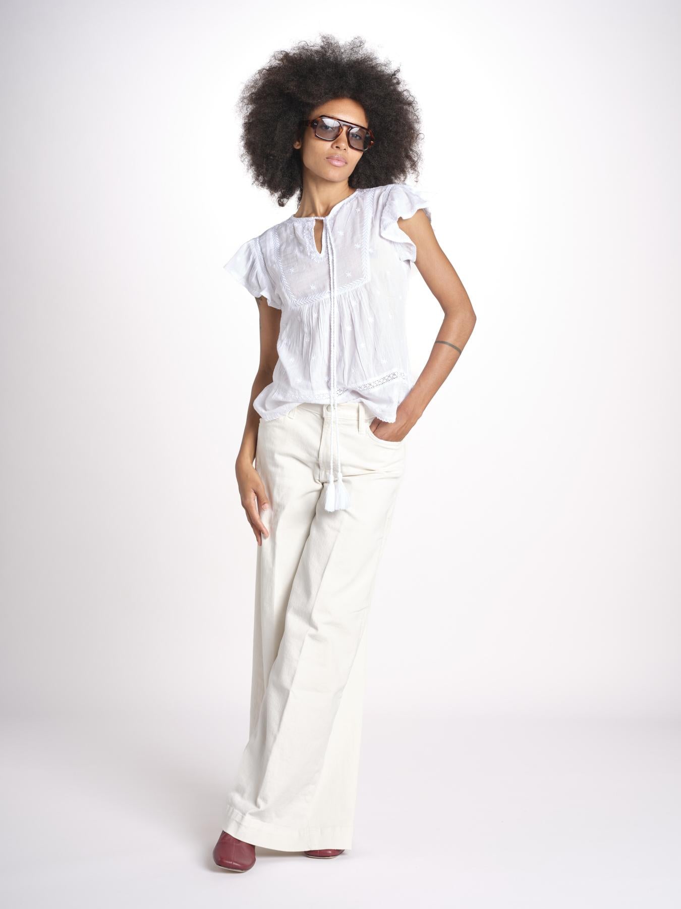 camicia con plastron e stelline NAVY 747302 WHITE mabe 