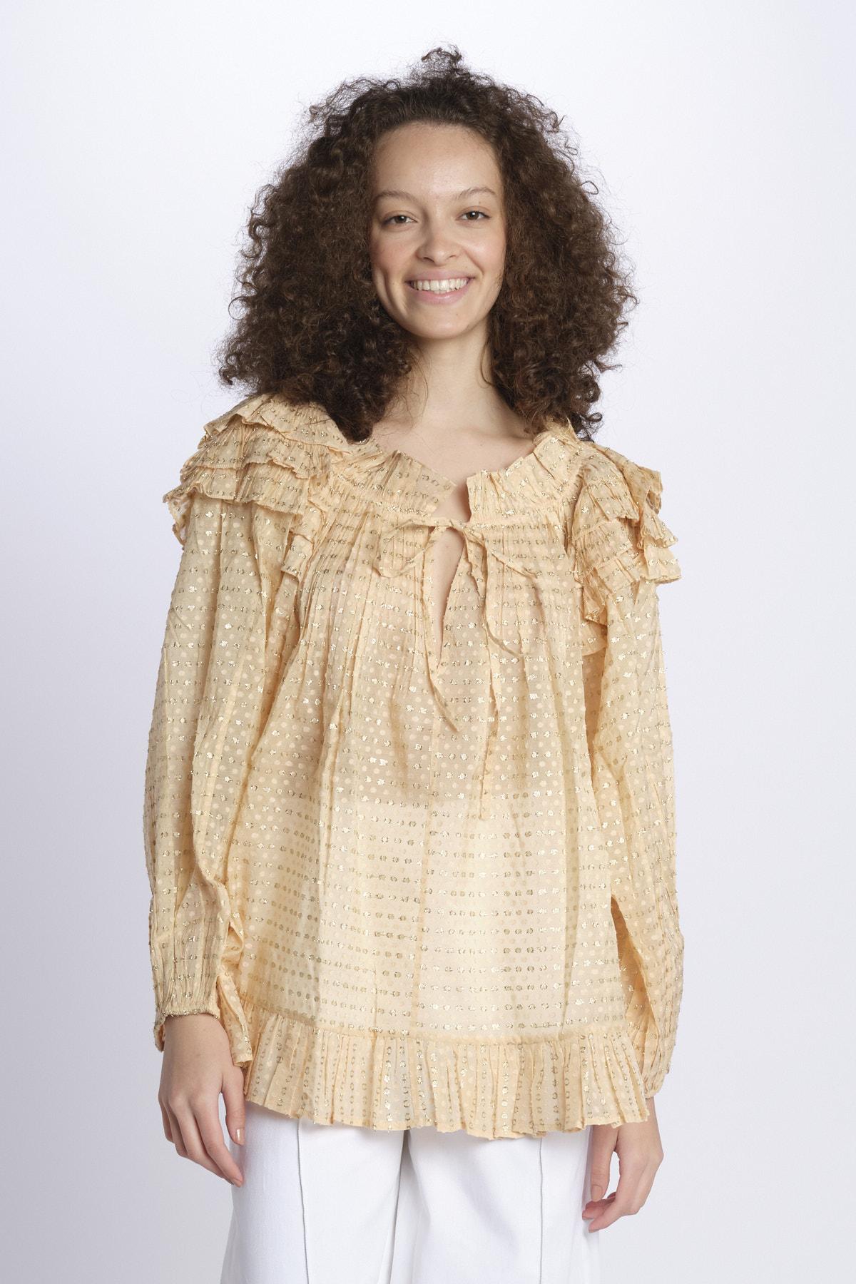 Camicia over pois P24T0350TO NUDE anaak 