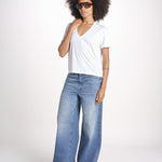 t-shirt collo V con ali strass JWTS02726 WHITE 107 zadig & voltaire 