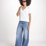 t-shirt collo V con ali strass JWTS02726 WHITE 107 zadig & voltaire 