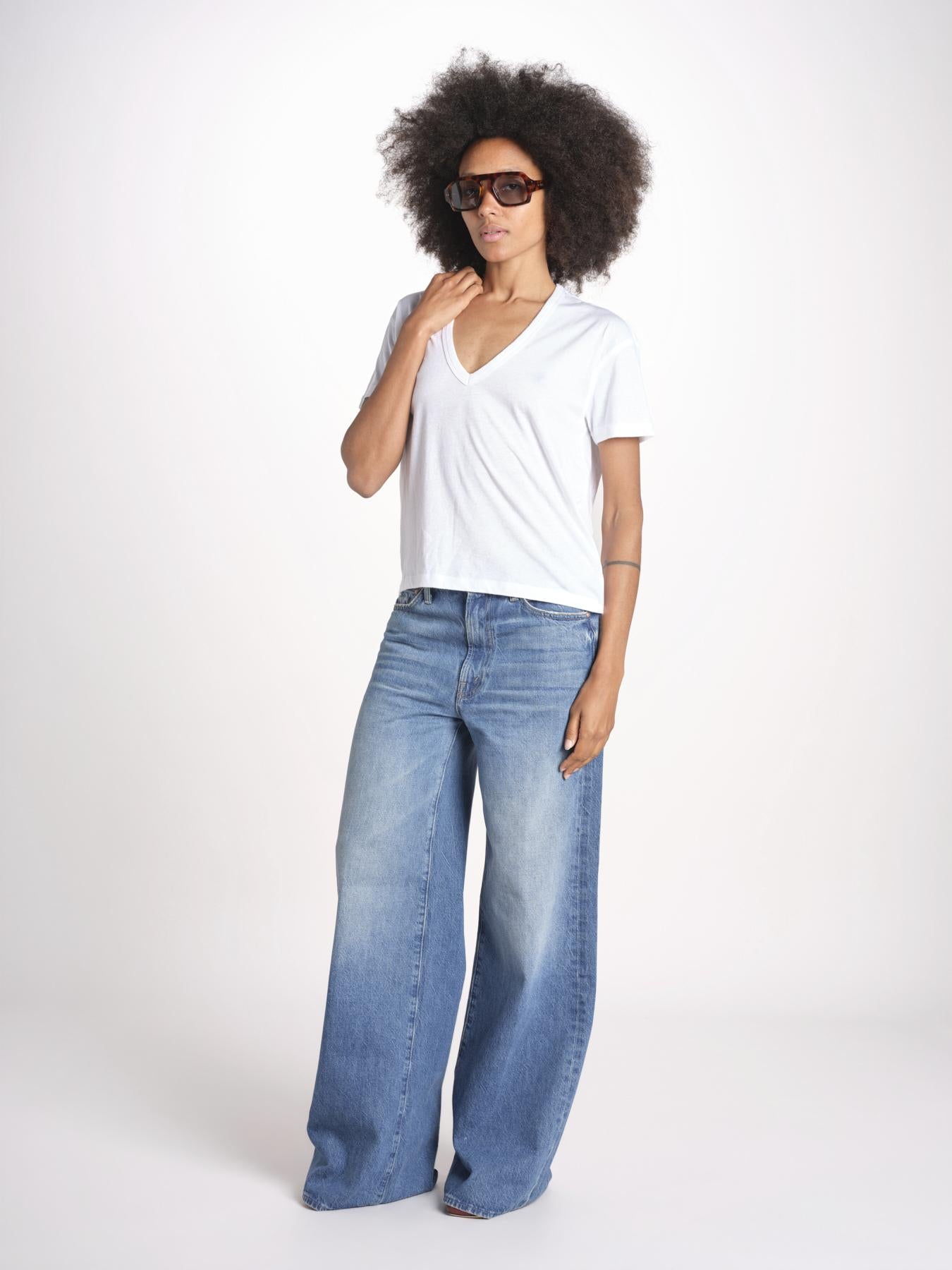 t-shirt collo V con ali strass JWTS02726 WHITE 107 zadig & voltaire 
