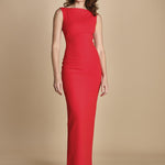 maxidress con scollo a barca e schiena nuda IMOGEN RED solace 