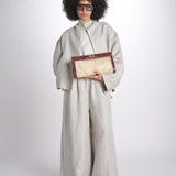 busta in paglia e dettagli in pelle MALE P26CAT71 NATCUO catarzi 1910 