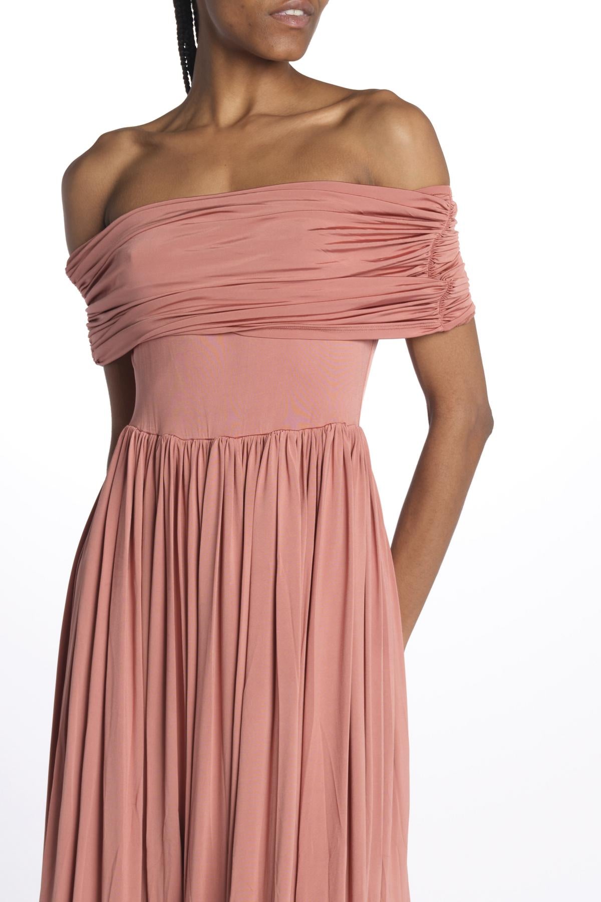 Abito ARIEL midi jersey arricciato 12248301 TERRACOTTA malina 