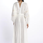 IBIZA maxi abito con scollo e maniche lunghe IBIZA IVOIRE laraethnics 